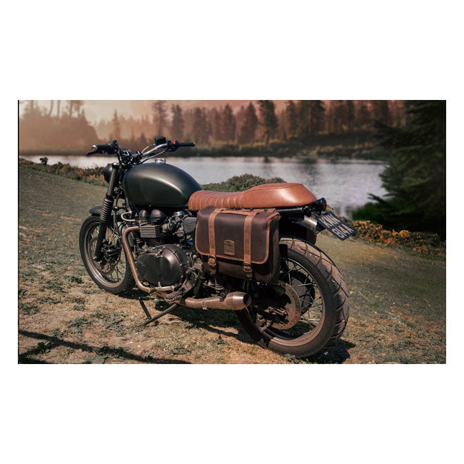 Longride ''Classic'' Waxed Cotton Saddlebag. Marron Brown – Universal
