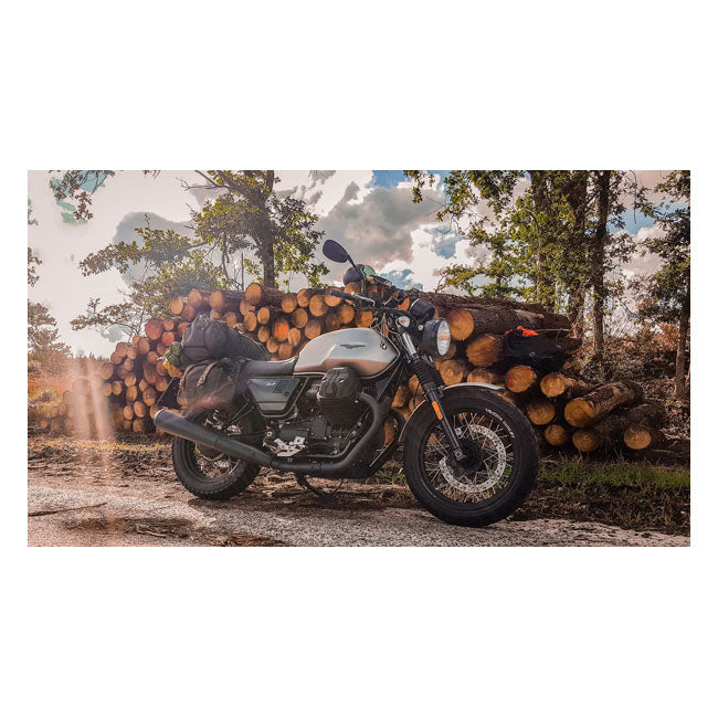 Longride ''Old Chopper'' Waxed Cotton Saddlebag. Khaki – Universal