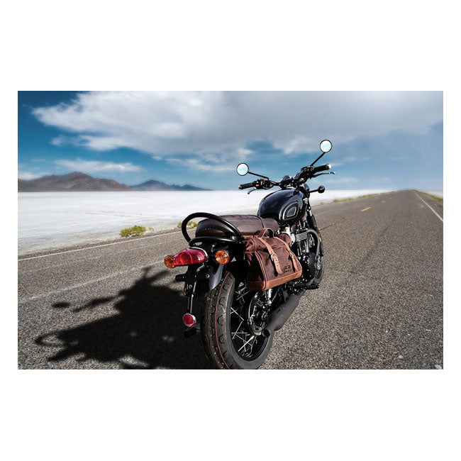 Longride ''Old Chopper'' Waxed Cotton Saddlebag. Marron Brown – Universal