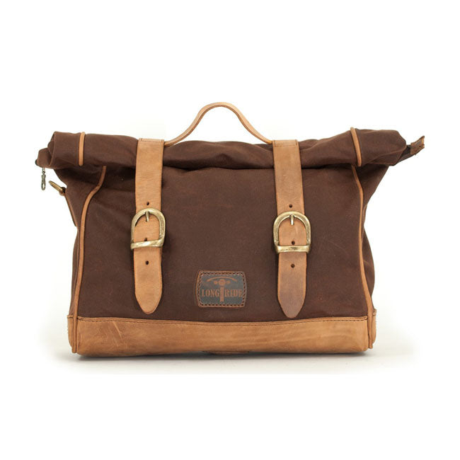 Longride ''Old Chopper'' Waxed Cotton Saddlebag. Marron Brown – Universal