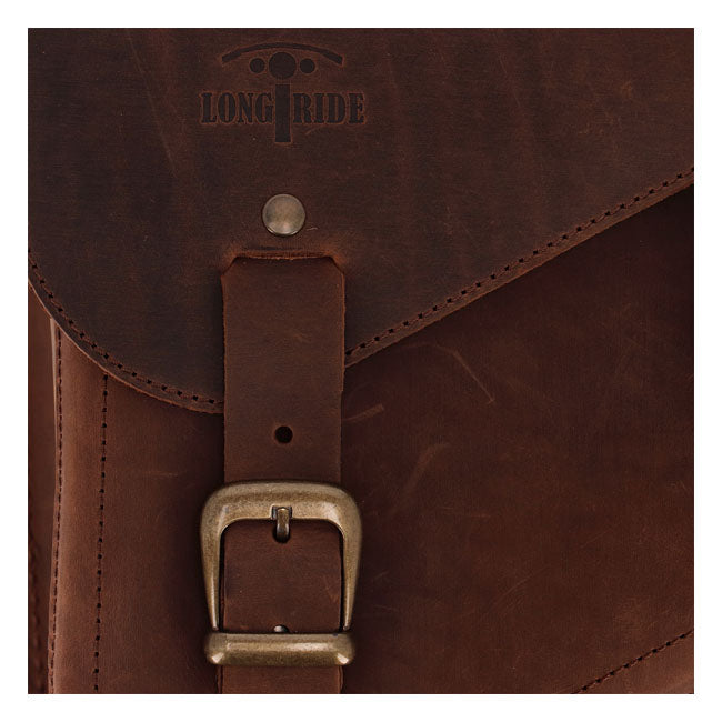 Longride Swingarm Bag. Smooth, Brown Leather – 1984–2017 Softail
