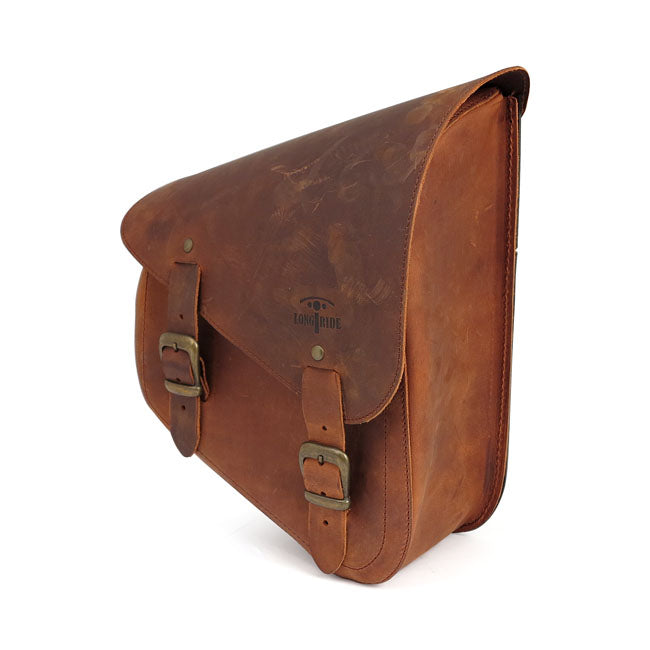 Longride XL Sportster Frame Bag. Smooth, Brown – 1982–2022 XL Sportster