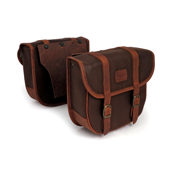 Longride Throw Over Saddlebags Waxed Cotton. Brown – Universal