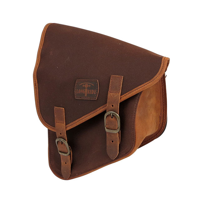 Longride Swingarm Bag. Brown, Waxed Cotton – 1984–2017 Softail