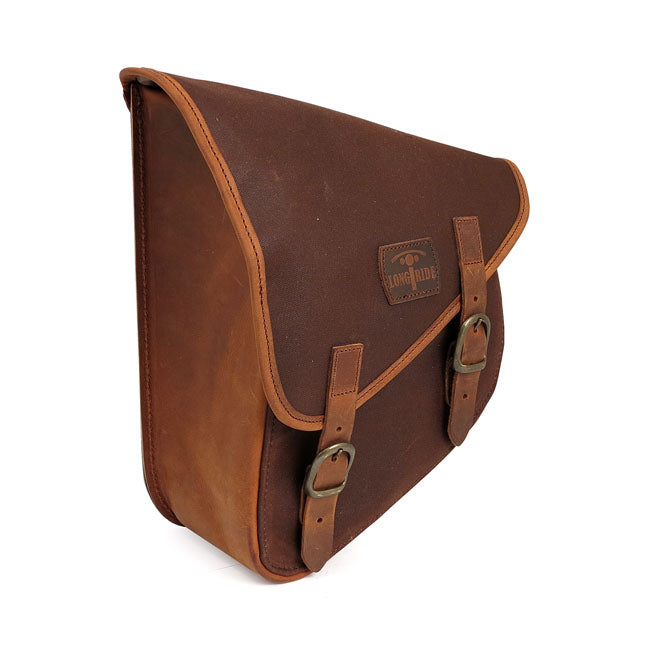 Longride Swingarm Bag. Brown, Waxed Cotton – 1984–2017 Softail