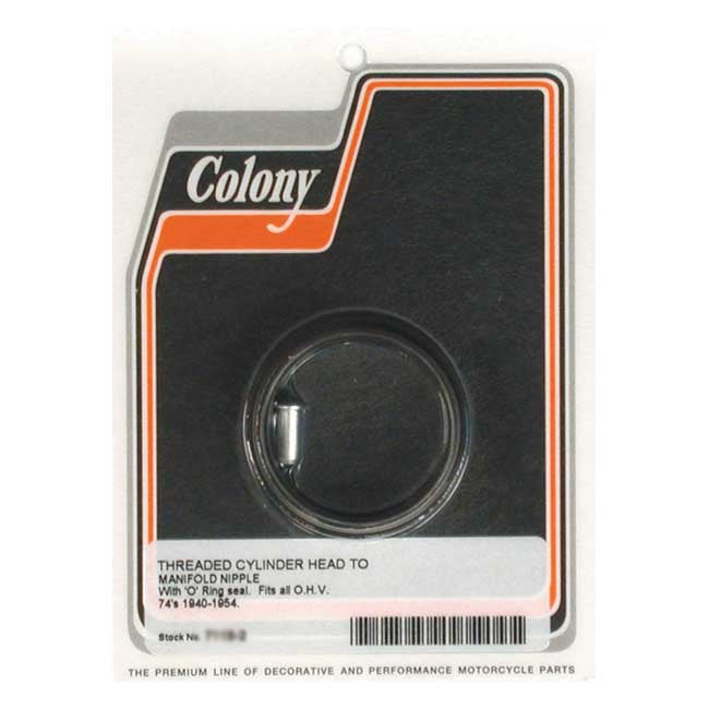 Colony Manifold Inlet Nipple – 1940–1954 74" OHV Big Twin; 1940–1941…