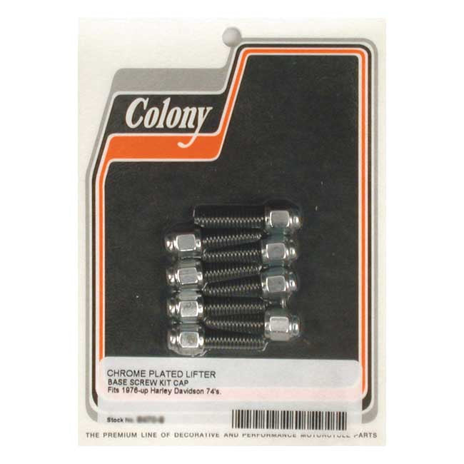 Colony Tappet Block Mount Kit. Cap Style, Chrome – L1976–1984 Shovelhead; 1984–1999 Evo Big…