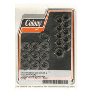 Colony Transmission Side Cover Nut Kit. Parkerized Hex – 1936–1986 4-Speed Big Twin