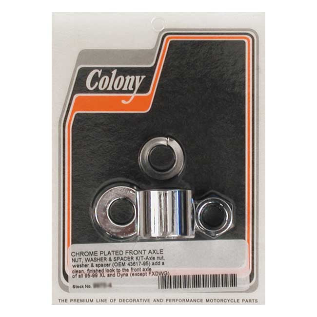 Colony Axle Spacer Kit Front, Smooth – 1995–1999 Dyna; 1995–1999 XL Sportster