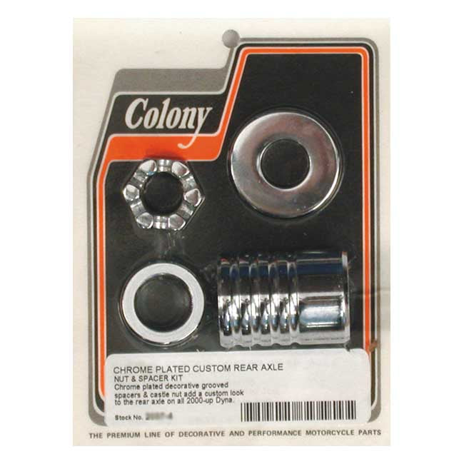Colony Axle Spacer Kit Rear, Grooved – 2000–2005 Dyna