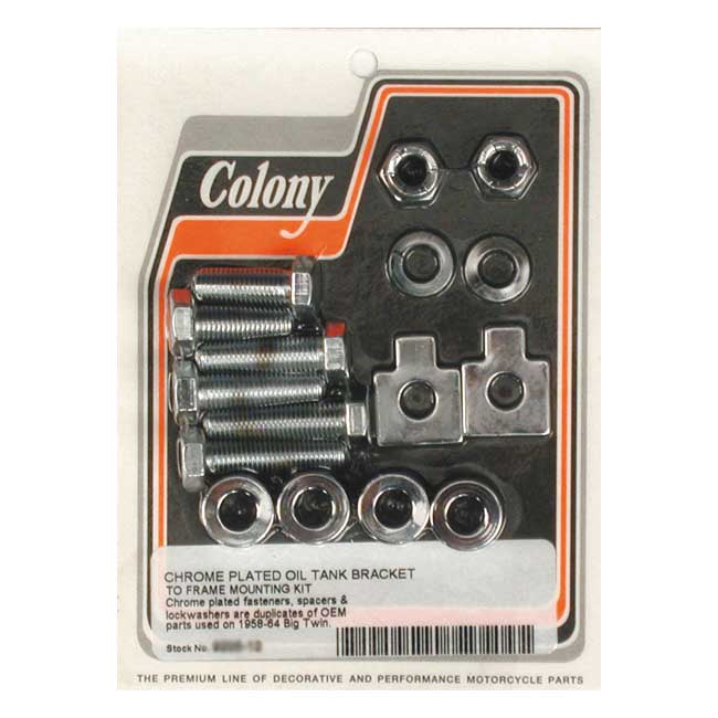 Colony Oil Tank Mount Kit. Chrome – 1958–1964 Big Twin