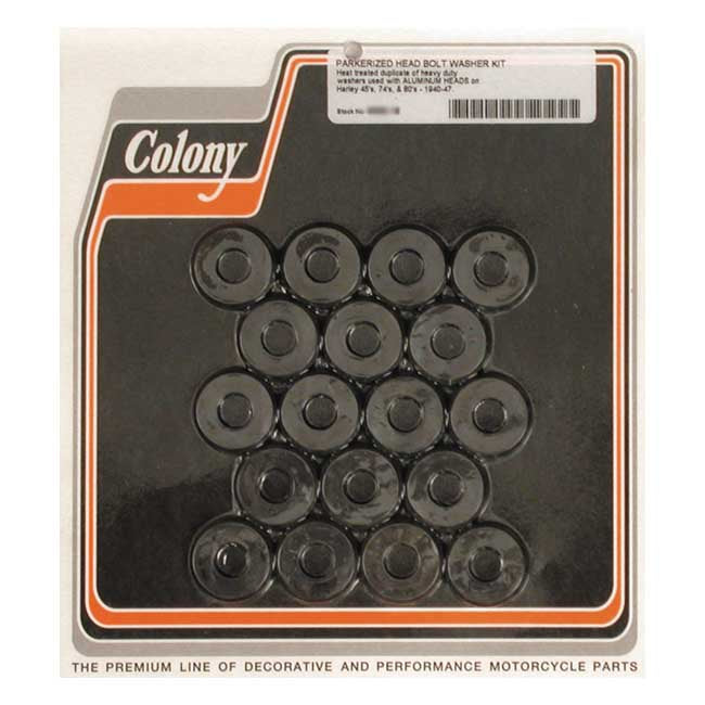 Colony Head Bolt Washer Set. Black – 1940–1948 74"/80" Flathead; 1940–1957…