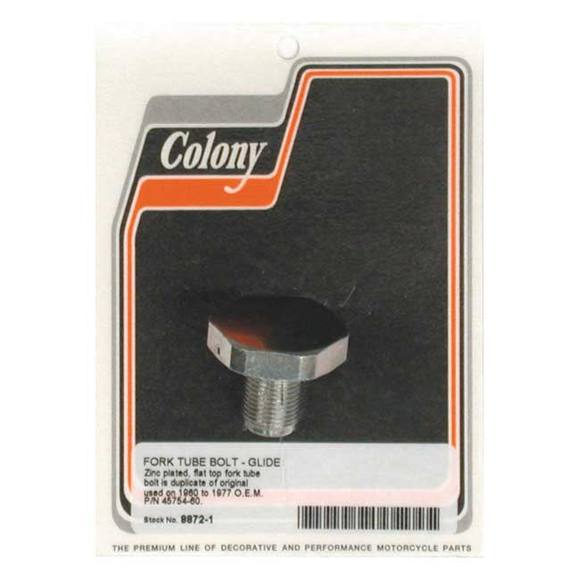 Colony 41mm Fork Tube Cap Bolt. Zinc – 49-E77 Big Twin