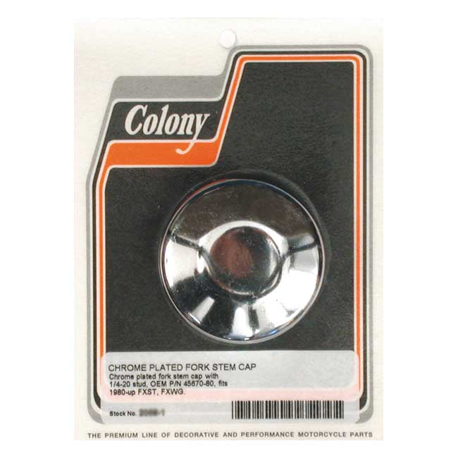 Colony Fork Stem Bolt Cover FL. Chrome – 1949–1984 FL; 1980–1986 FXWG; 1984–2017…