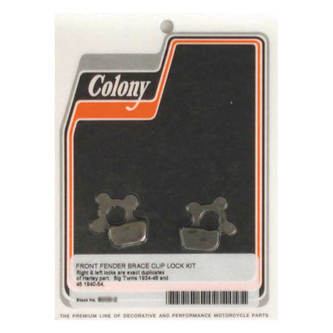 Colony Springer Fender Brace Clip Locks. Parkerized – 1936-52 EL/UL; 1941-52; WL/G