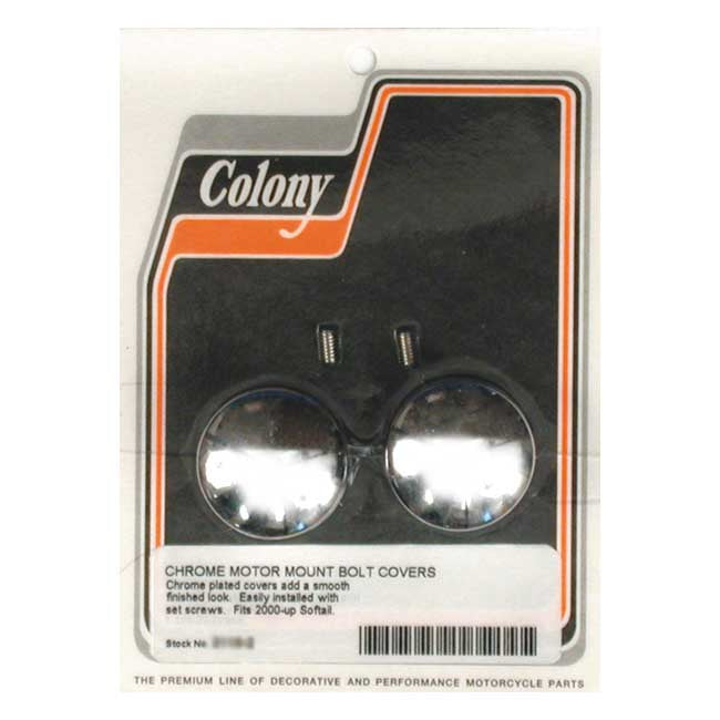 Colony Motor Mount Bolt Covers. Chrome – 2000–2017 Softail