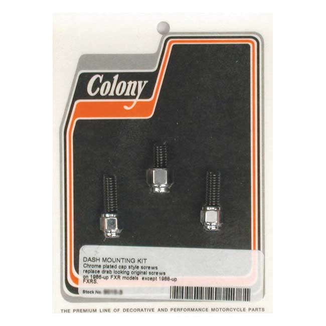 Colony Dash Cover Mount Kit. Chrome Cap Style – 1986–1992 FXR