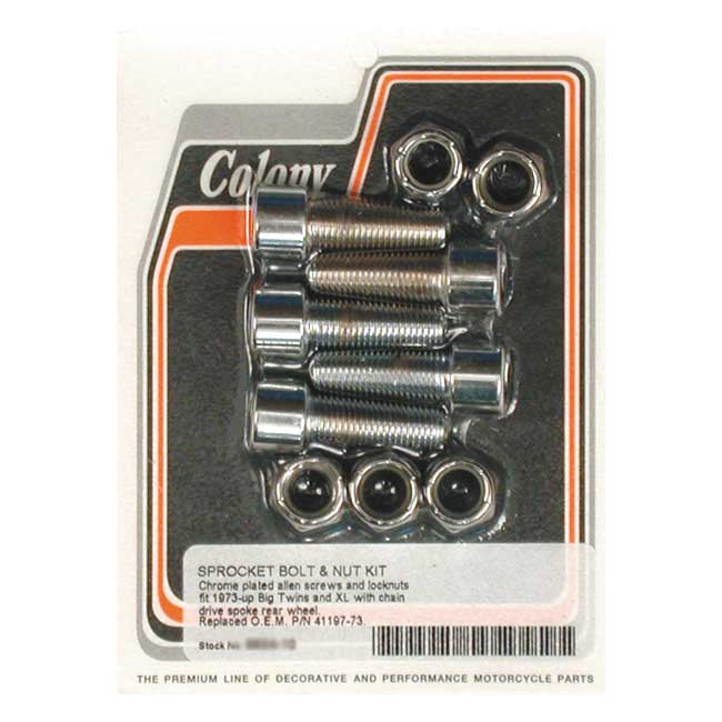 Colony Sprocket Bolt & Nut Kit – 1973–1984 Big Twin; 1979–1990 XL…