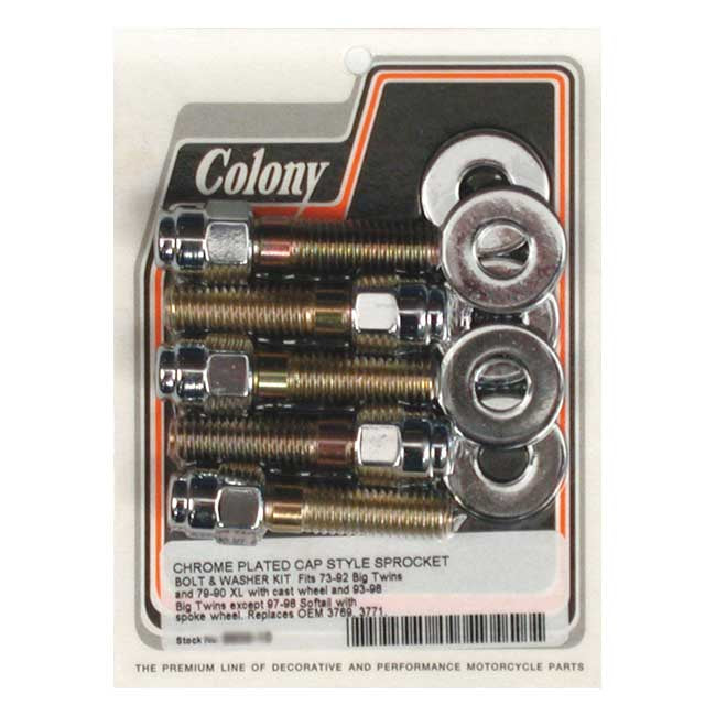 Colony Sprocket Bolt Kit – 1973–1992 Big Twin; 1979–1990 XL…
