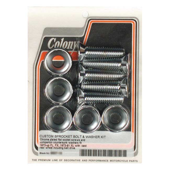 Colony Sprocket Bolt Kit – 1973–1992 Big Twin; 1979–1990 XL…
