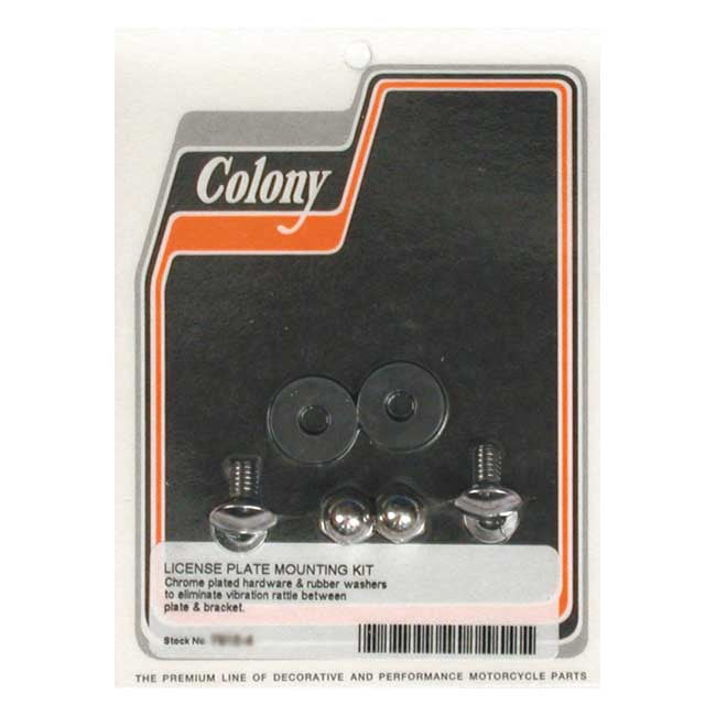 Colony License Plate Mount Kit. Acorn. Chrome – Universal