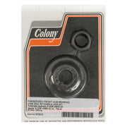 Colony Wheel Bearing Cone Seal Retainer & Nut Kit. Black – 1930–1952 45" (750cc) Solo Flathead