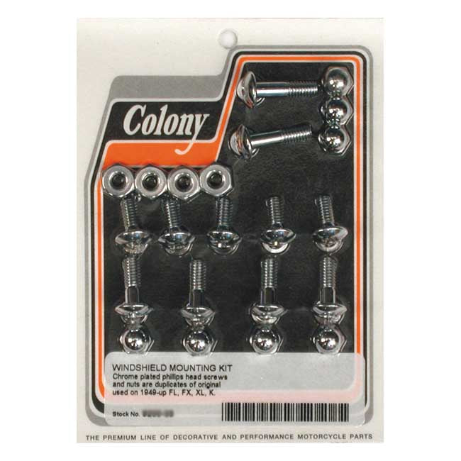 Colony Windshield Trim Mount Kit – 49-Up FL; FX; XL Sportster; 1952–1956 K…