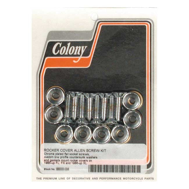 Colony Evo Countersunk Rocker Cover Screw Kit – 1984–1999 Evo Big Twin; 1986–2022 XL…