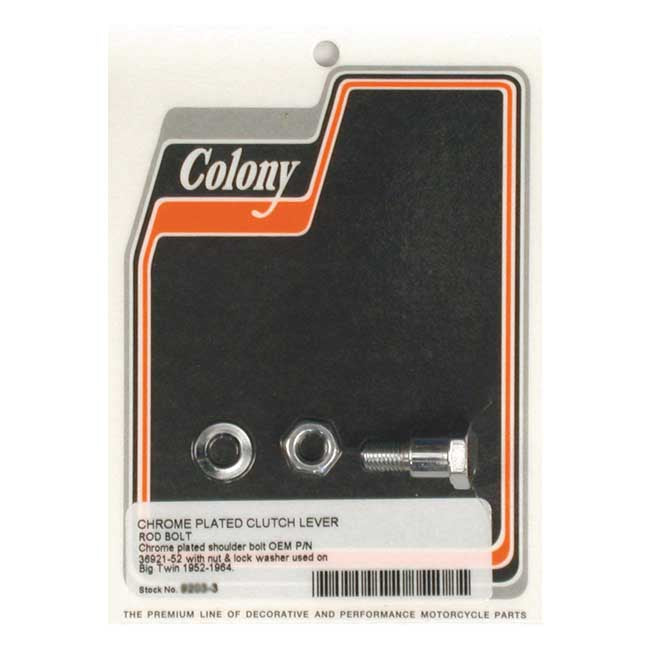 Colony Mousetrap Clutch Lever Rod Bolt Kit. Chrome – 1952–1964 Big Twin