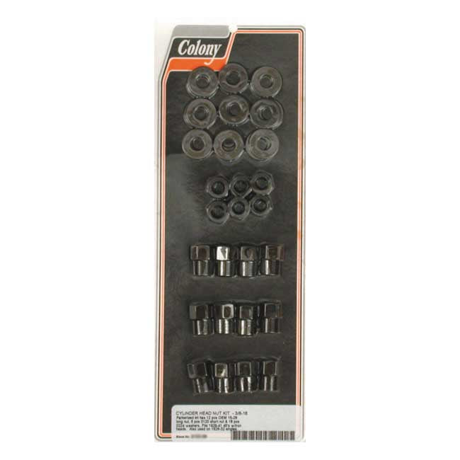 Colony 45" Cyl Head Nut Kit – 1929–1941 45" SV; 1926–1932 SINGLE CYL