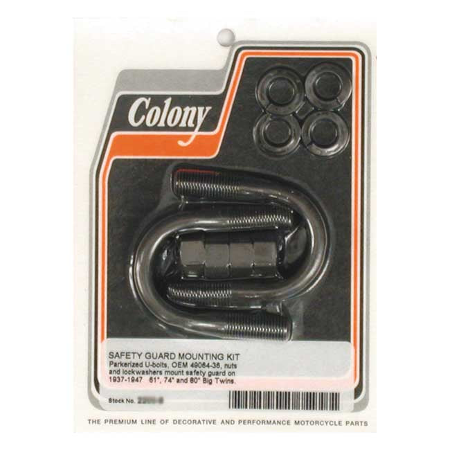Colony Engine Guard U-bolt Mount Kit. Parkerized – 1937–1947 61"; 74"; 80" OHV & Flathead…