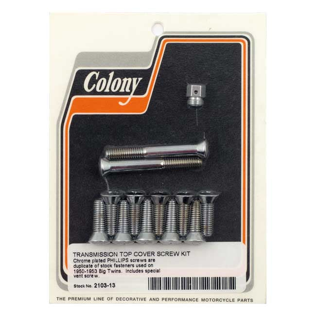Colony Transm Top Cover Screw Kit – 1950–1953 Big Twin
