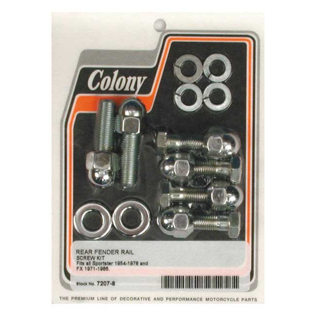 Colony Rear Fender Mount Kit. Chrome Acorn – Most 1954–1956 KH; 1957–1978 XL…