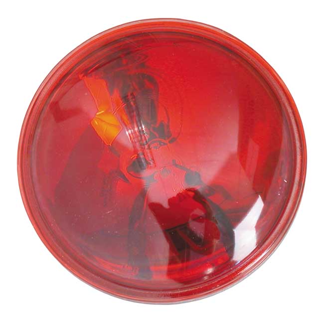MCS 4-1/2" 30W 12V Sealed Beam Unit. Clear Red Lens