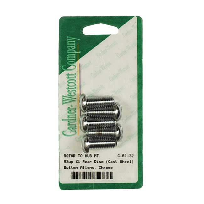 Gardner-Westcott Brake Rotor Bolt Kit, Buttonhead – Rear: 1992–2025 Big Twin; 1992–2022 XL…