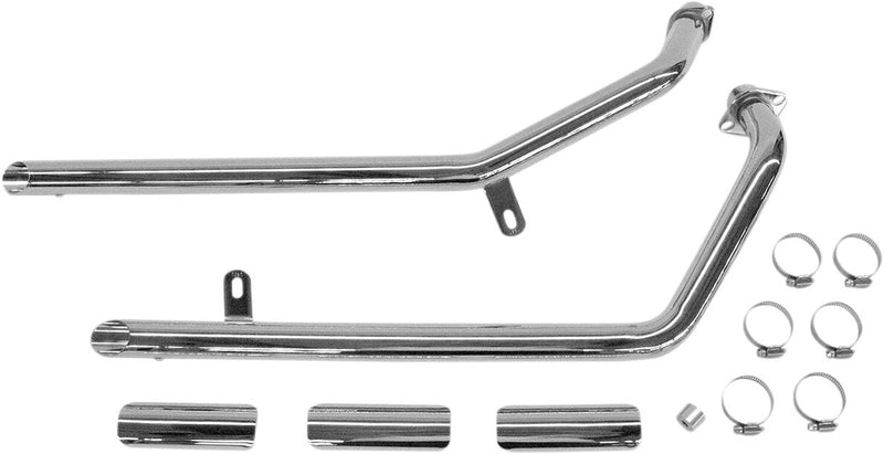 Cobra Drag Pipes Exhaust System Chrome Staggered Full System Steel