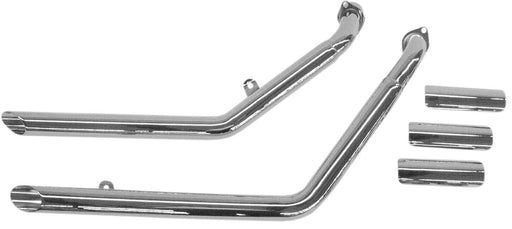 Cobra Drag Pipes Exhaust System Chrome Staggered Full System Steel Each