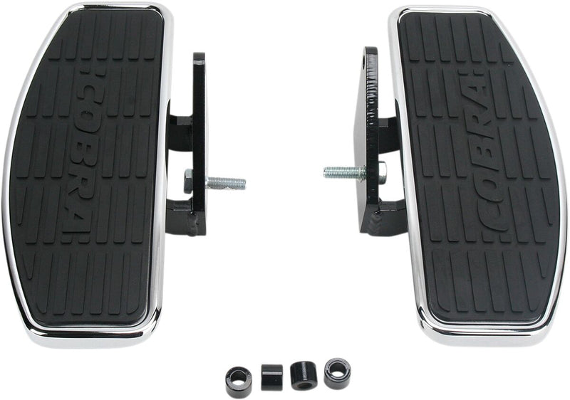 Cobra Classic Floorboard Kit Black Chrome Rubber Steel