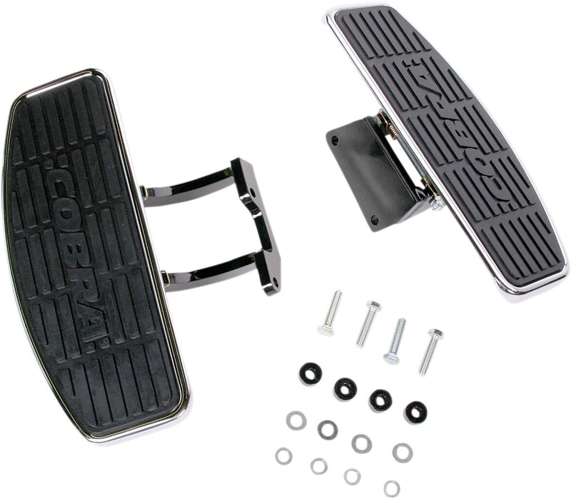 Cobra Classic Floorboard Kit Black Chrome Rubber Steel