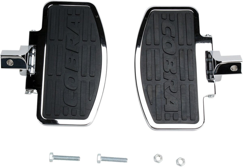 Cobra Classic Floorboard Kit Black Chrome Rubber Steel