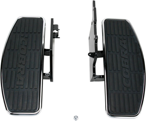 Cobra Classic Floorboard Kit Black Chrome Rubber Steel