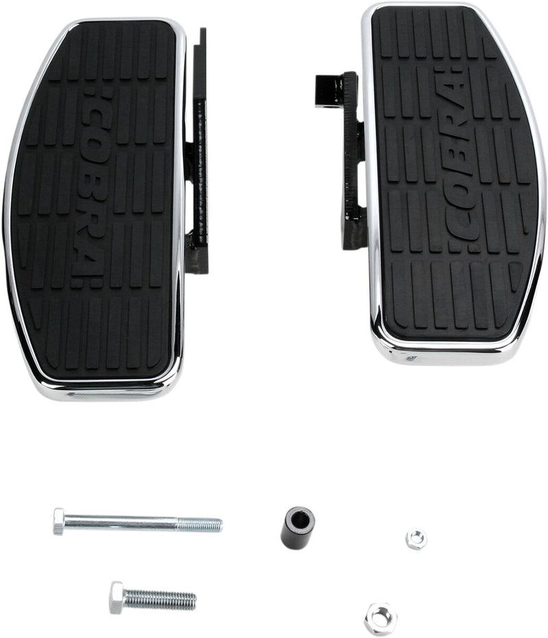 Cobra Classic Floorboard Kit Black Chrome Rubber Steel