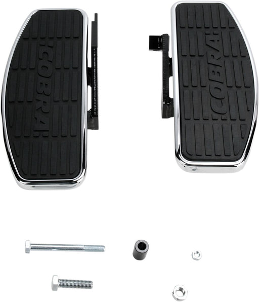 Cobra Classic Floorboard Kit Black Chrome Rubber Steel