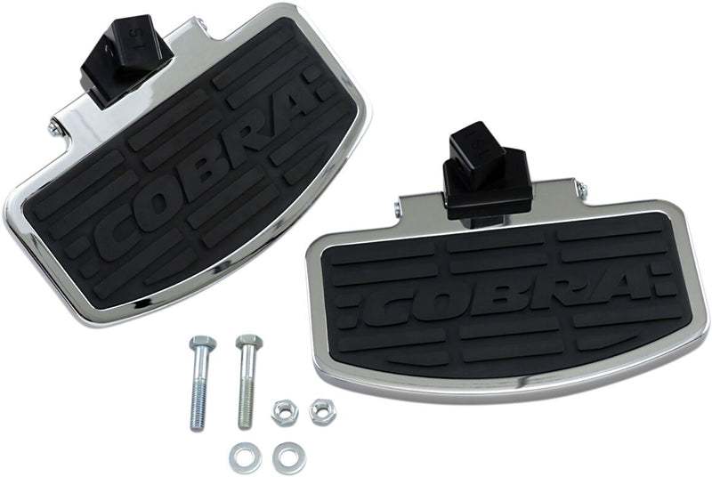 Cobra Classic Floorboard Kit Black Chrome Billet Aluminium Rubber