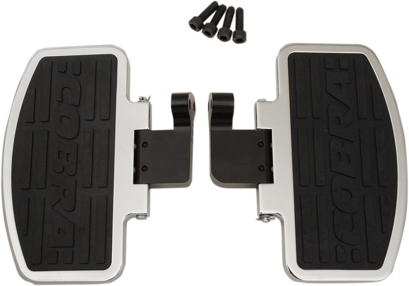 Cobra Classic Floorboard Kit Black Chrome Billet Aluminium Rubber