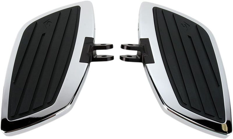 Cobra Swept Floorboard Kit Black Chrome Rubber Steel
