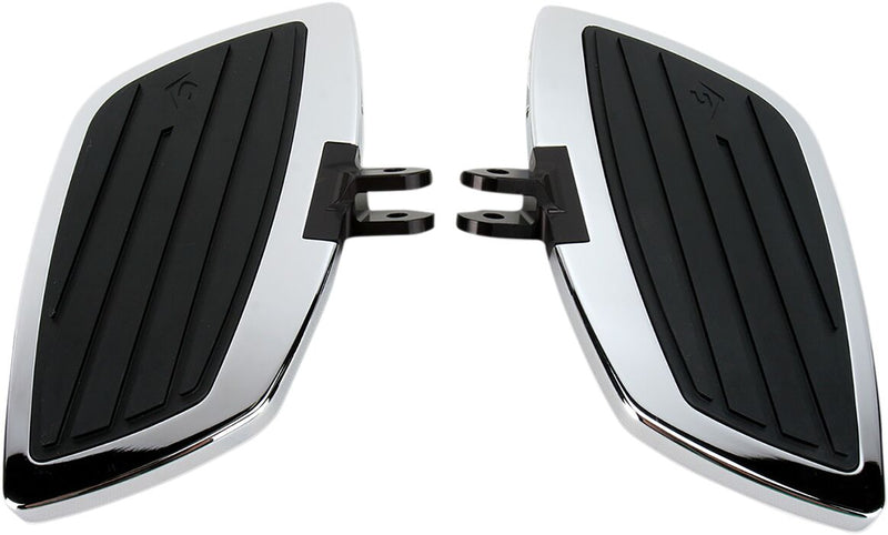 Cobra Swept Floorboard Kit Black Chrome Rubber Steel