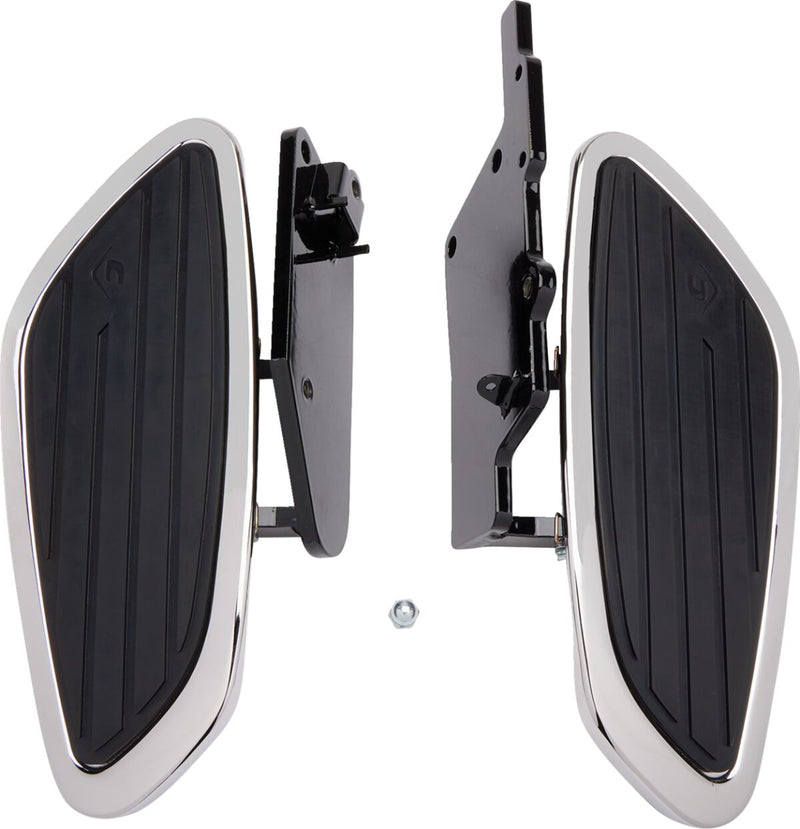 Cobra Swept Floorboard Kit Black Chrome Rubber Steel