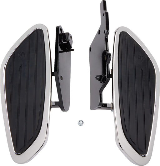 Cobra Swept Floorboard Kit Black Chrome Rubber Steel