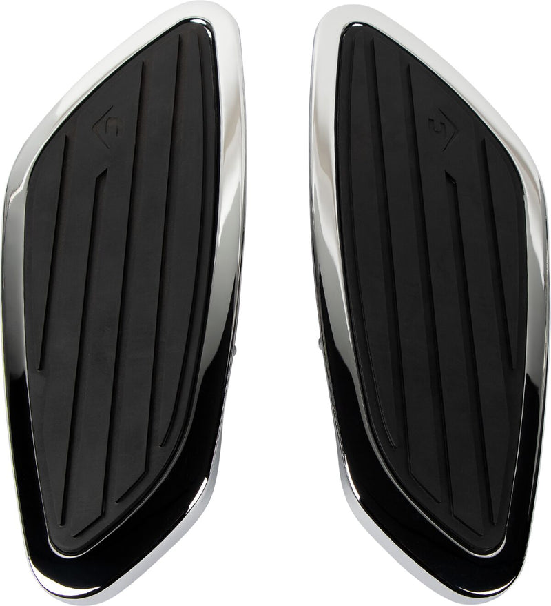 Cobra Swept Floorboard Kit Black Chrome Rubber Steel